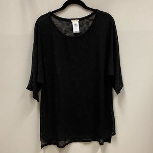 Rhonda Shear Black T-shirt. Size Large.